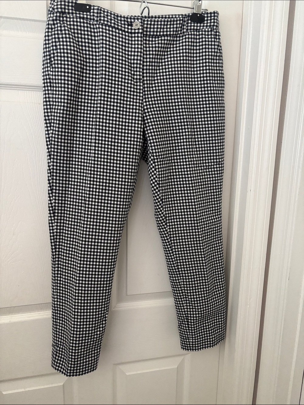 Michael Kors Black and White Gingham Chinos
